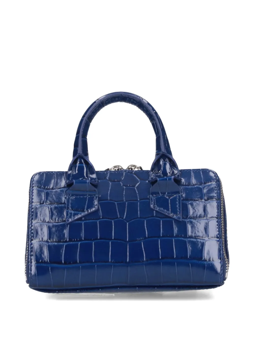 The Attico Friday mini-tas met krokodillen-reliëf en handgreep Blauw