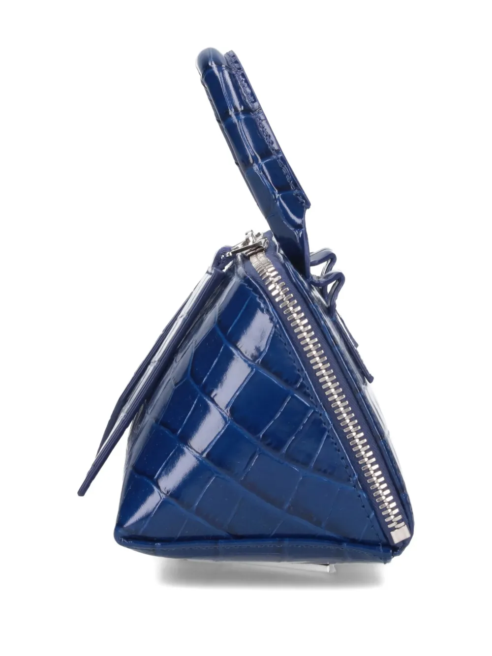 The Attico Friday mini-tas met krokodillen-reliëf en handgreep Blauw