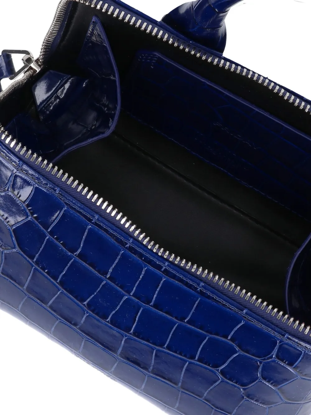 The Attico Friday mini-tas met krokodillen-reliëf en handgreep Blauw