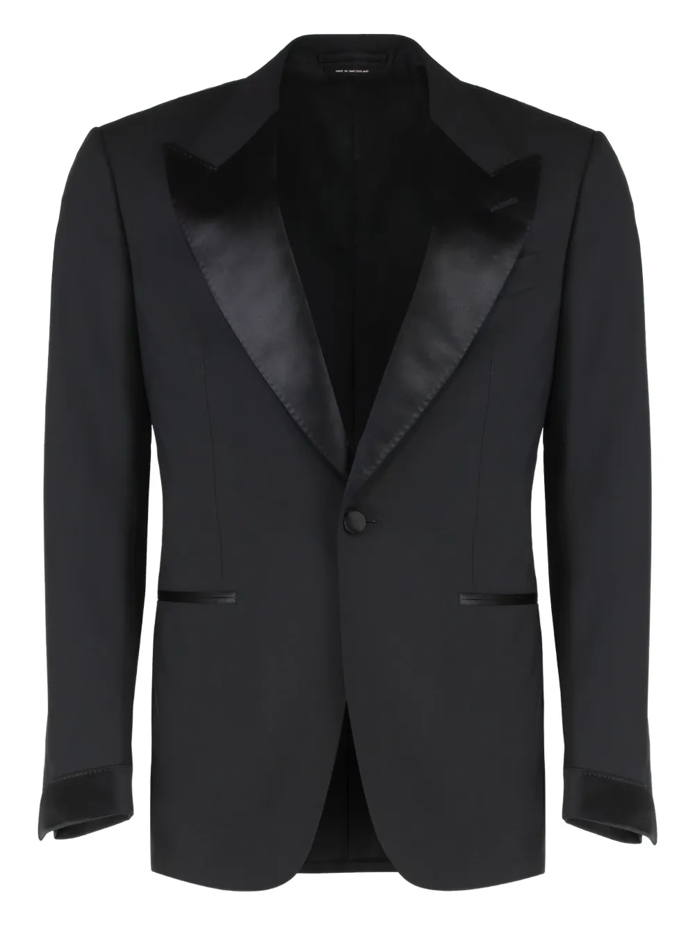 Tom Ford Satin-lapels Single-breasted Suit In Black