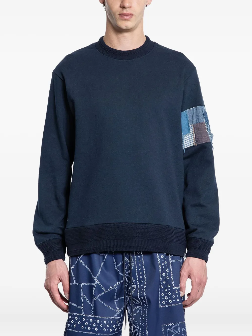 KUON boro-trimmed sweatshirt | Blue | Image 1