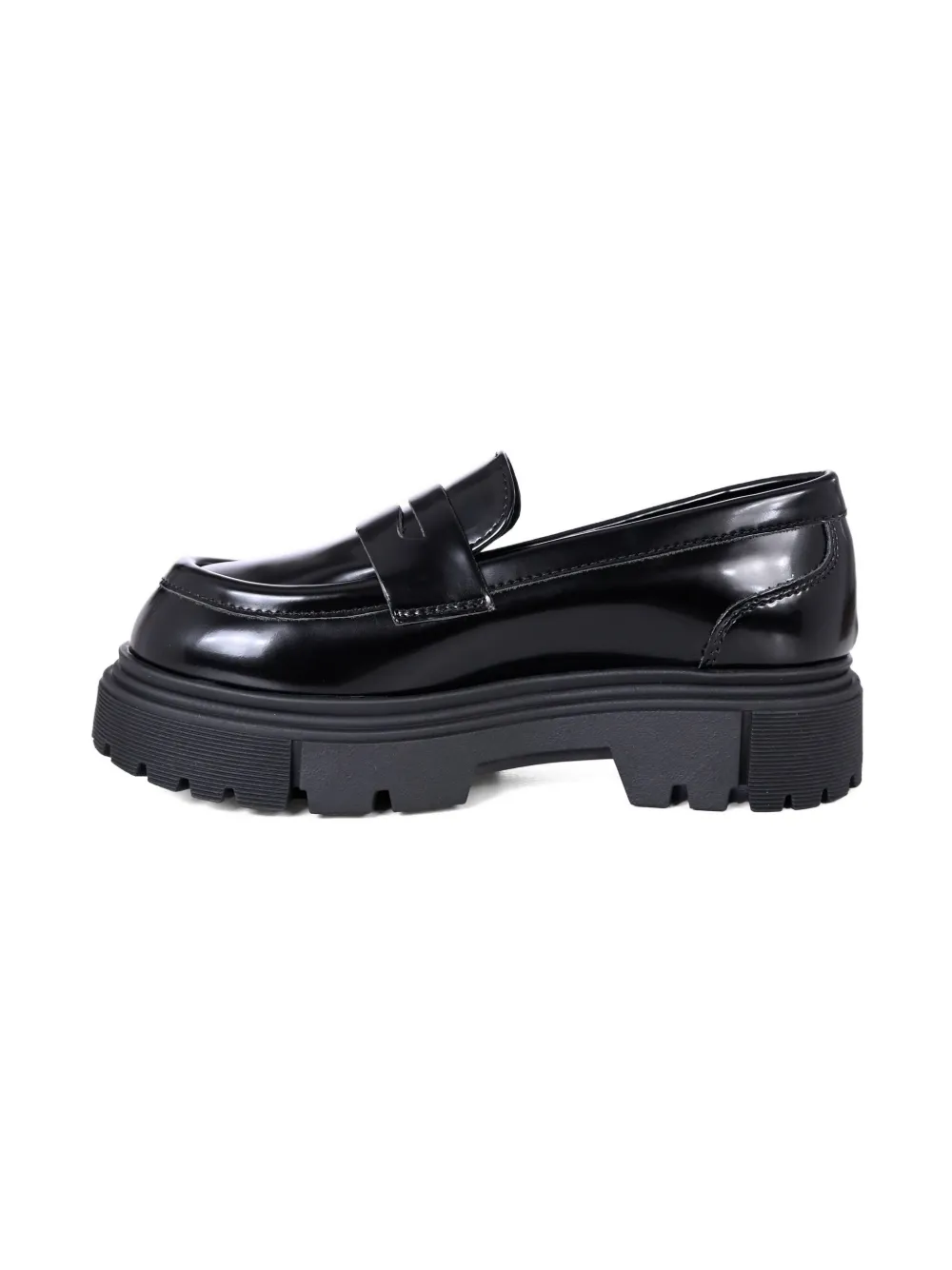 Calvin Klein Metallic-film Loafer In Black