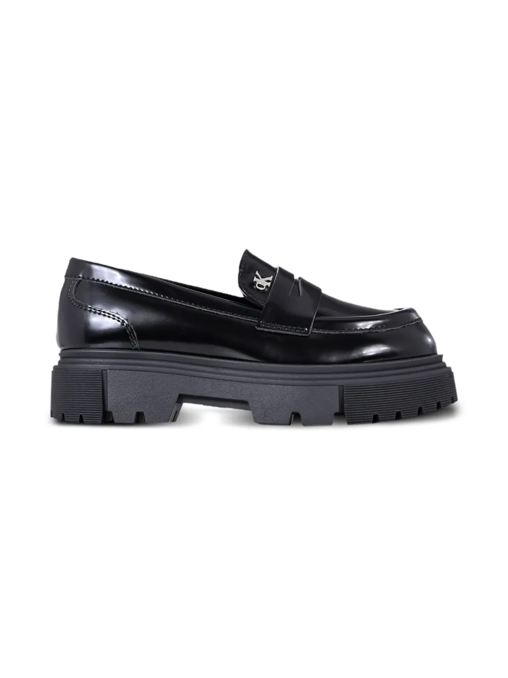 Calvin Klein Kids metallic-film loafer Black