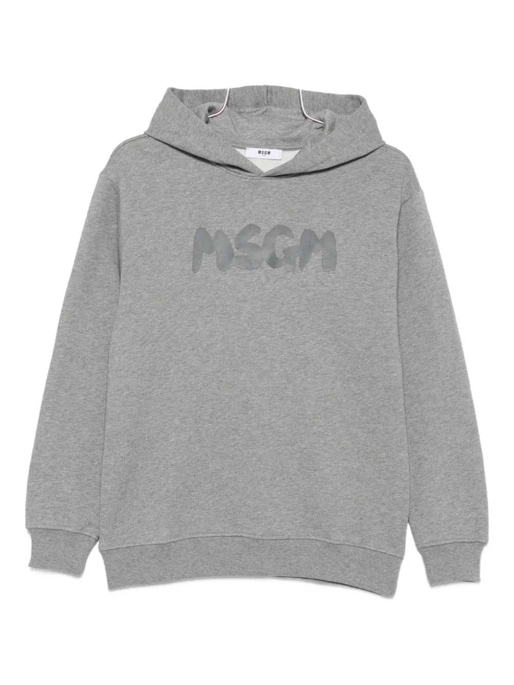 Msgm Logo-print Hoodie In Gray