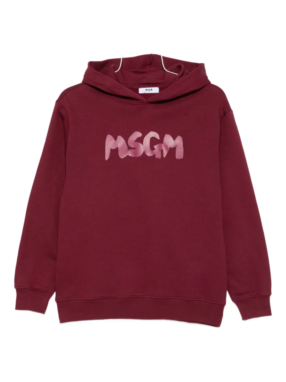 Msgm Logo-print Hoodie In Brown