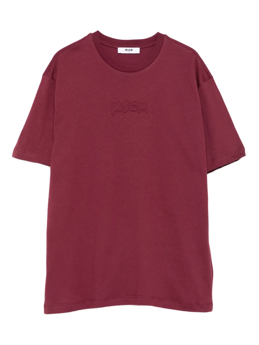 MSGM Kids logo-embossed T-shirt Rood