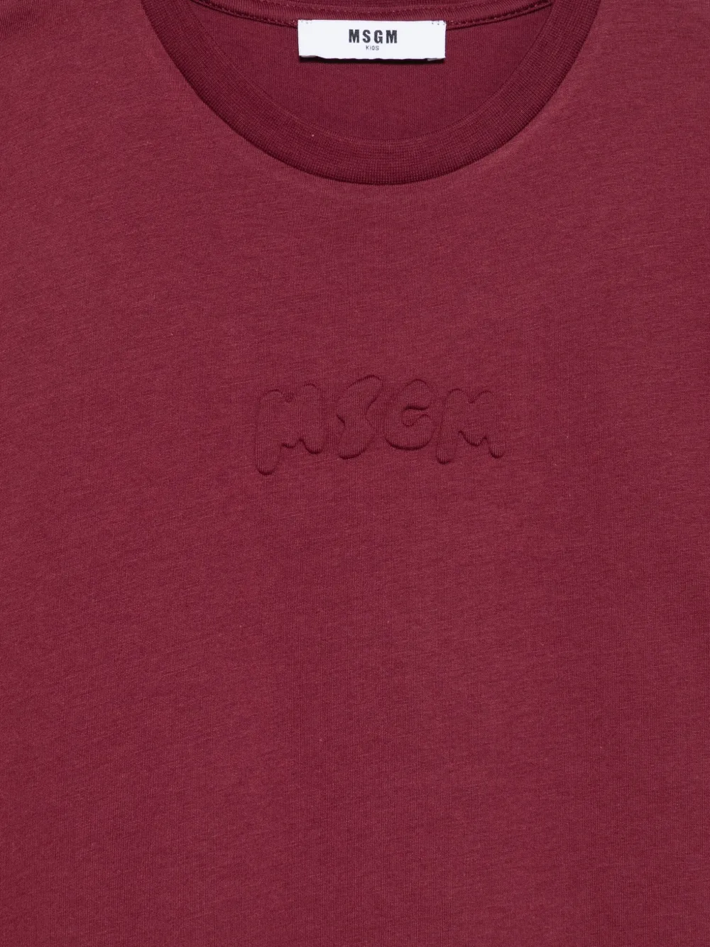 MSGM Kids logo-embossed T-shirt Rood