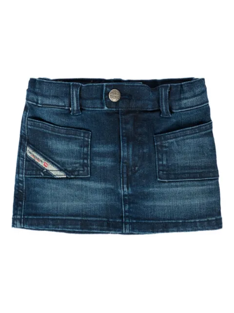 Diesel Kids logo-patch pocket denim skirt