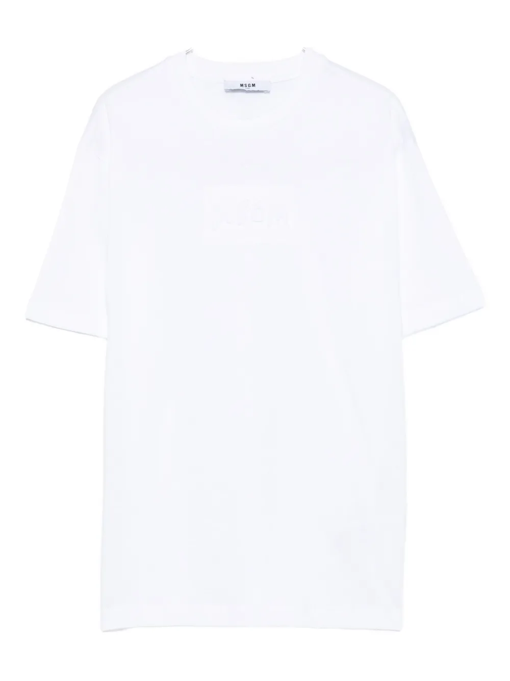 MSGM Kids logo-embroidered T-shirt Wit