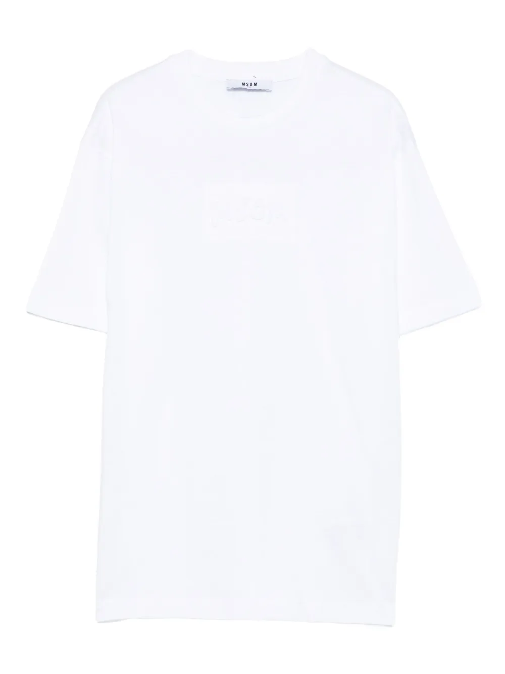 MSGM Kids logo-embroidered T-shirt Wit