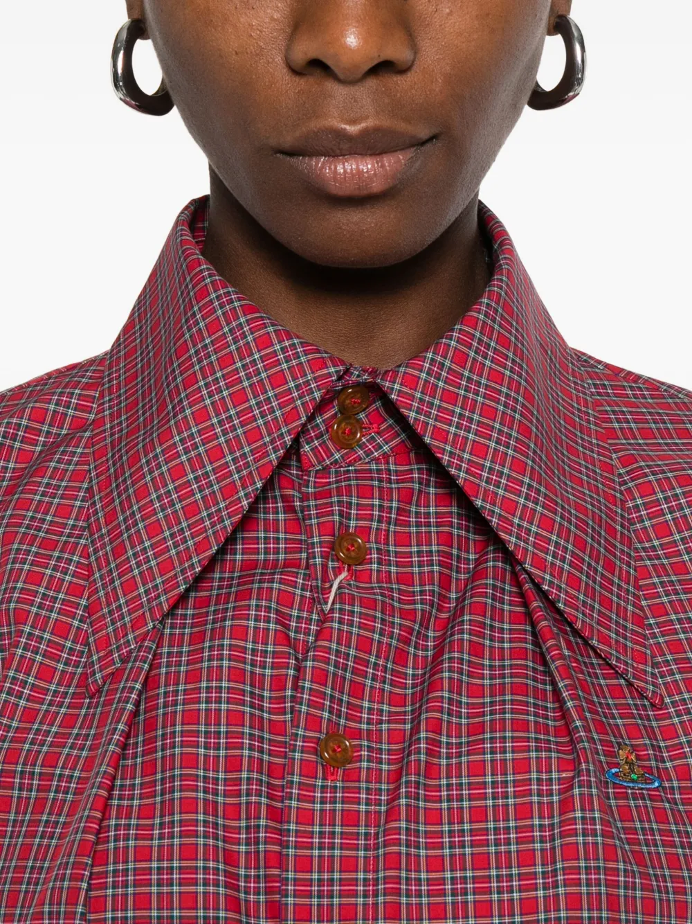 Vivienne Westwood Geruit katoenen blouse Rood