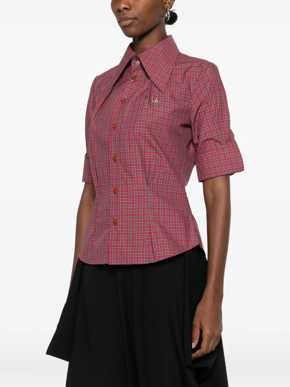 Vivienne Westwood Geruit katoenen blouse Rood