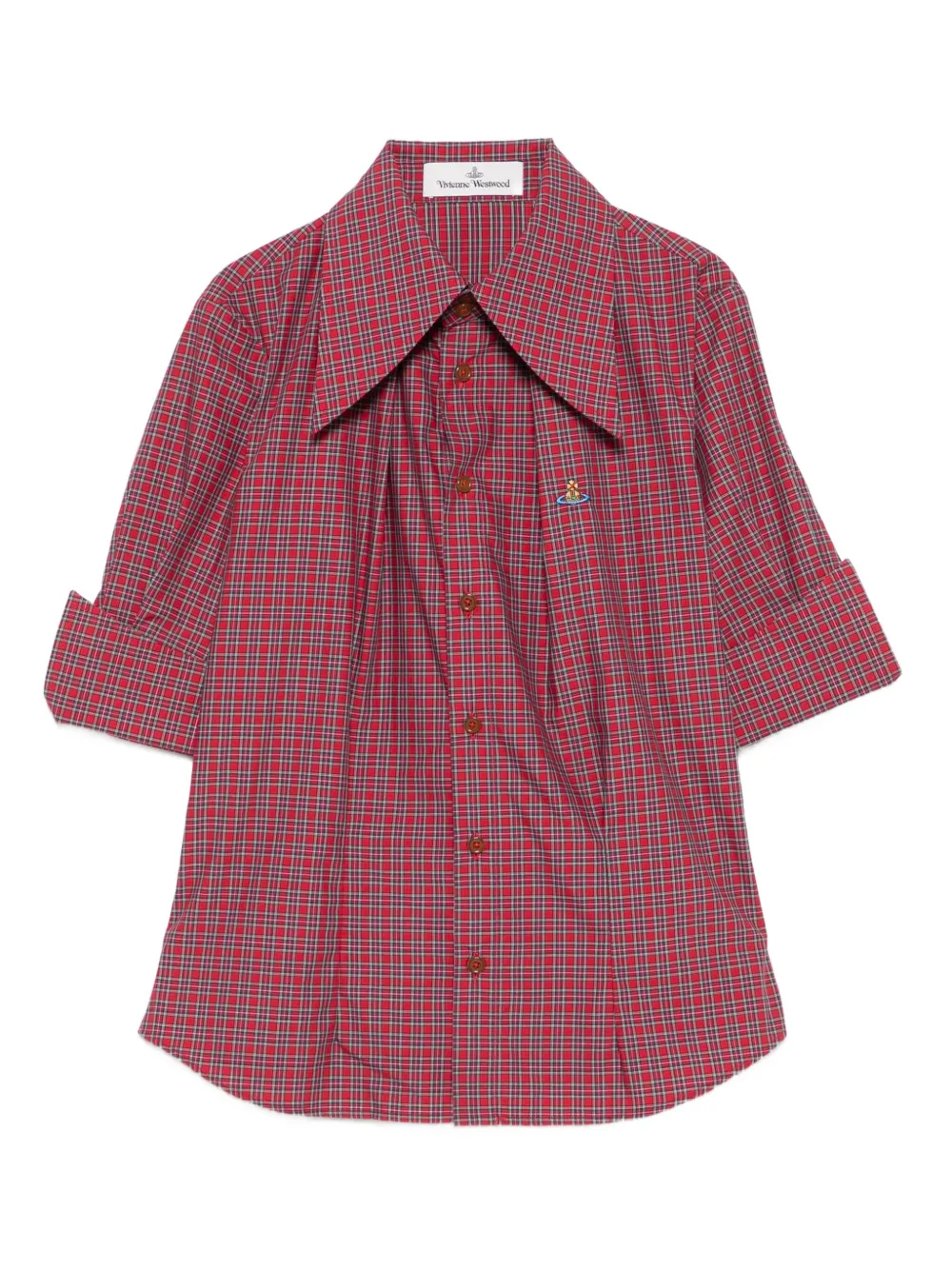 Vivienne Westwood Geruit katoenen blouse Rood