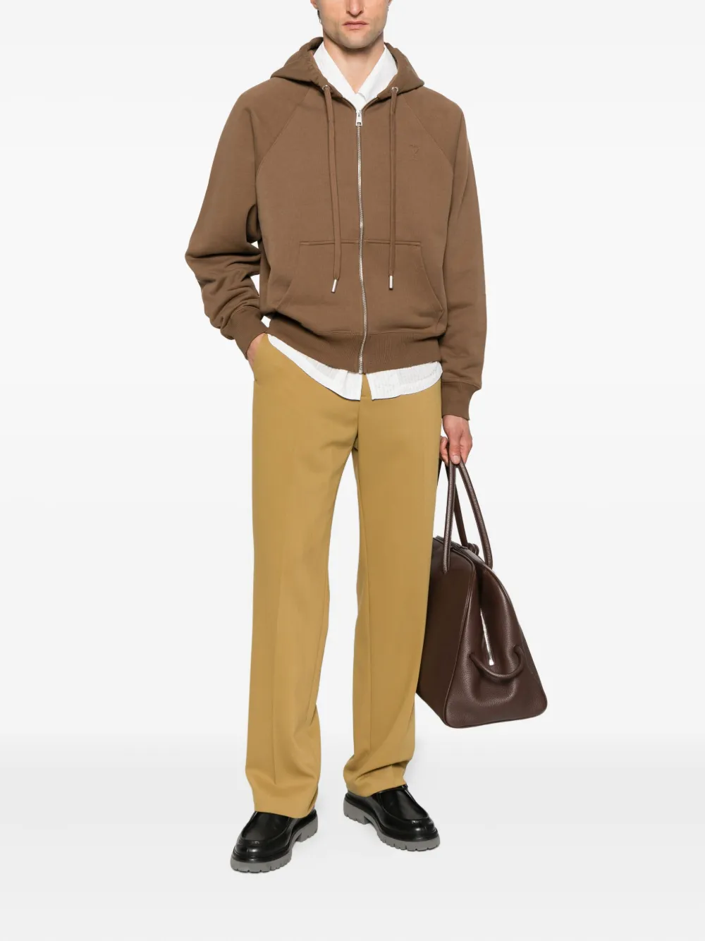 AMI Paris zip-up hoodie Bruin