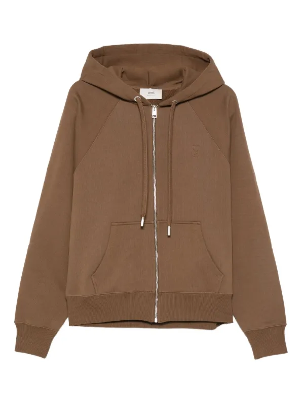 AMI Paris ジップアップ パーカー | ブラウン | FARFETCH JP