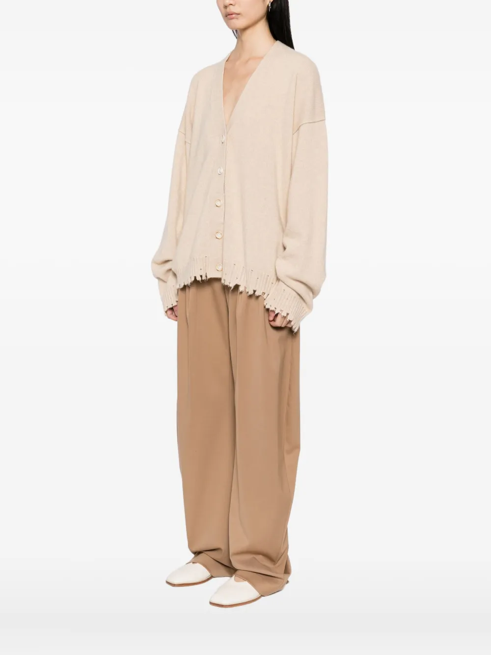 Uma Wang Cashmere Cardigan With Buttons In Neutral