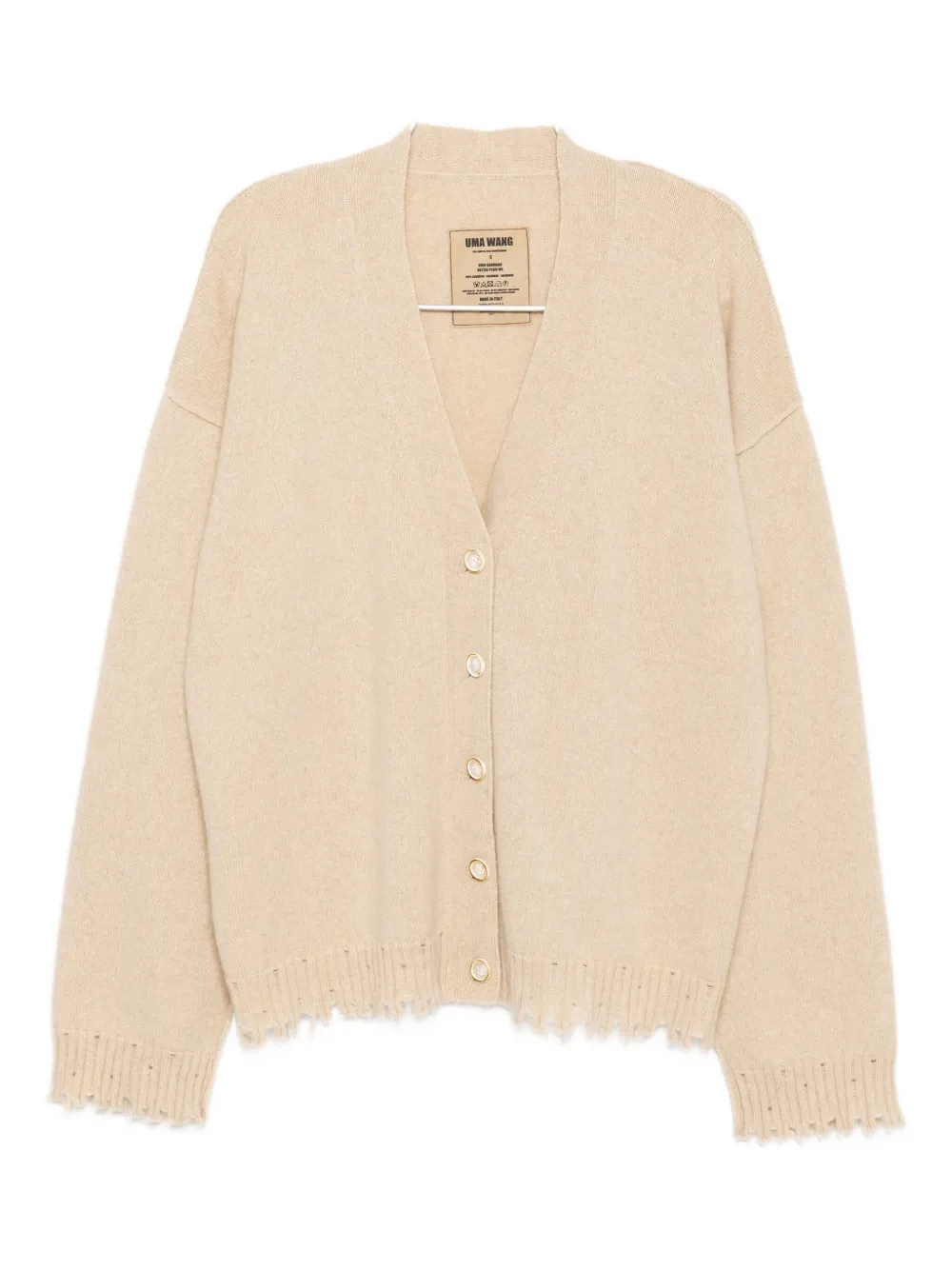 Uma Wang Cashmere Cardigan With Buttons In Neutral