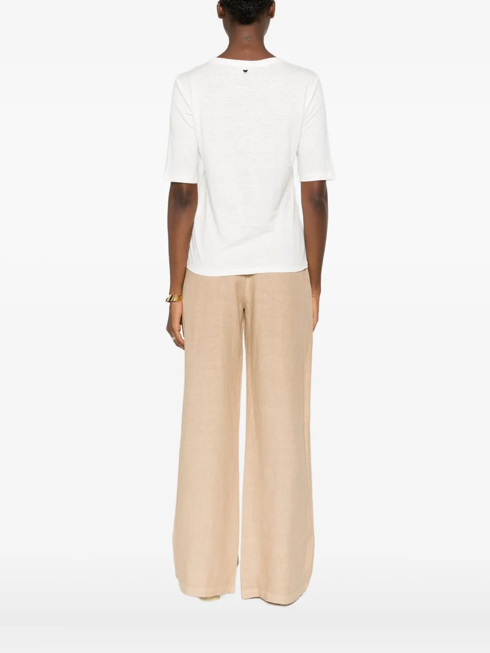 Weekend Max Mara Sleeves V-neckline Short Plain In White
