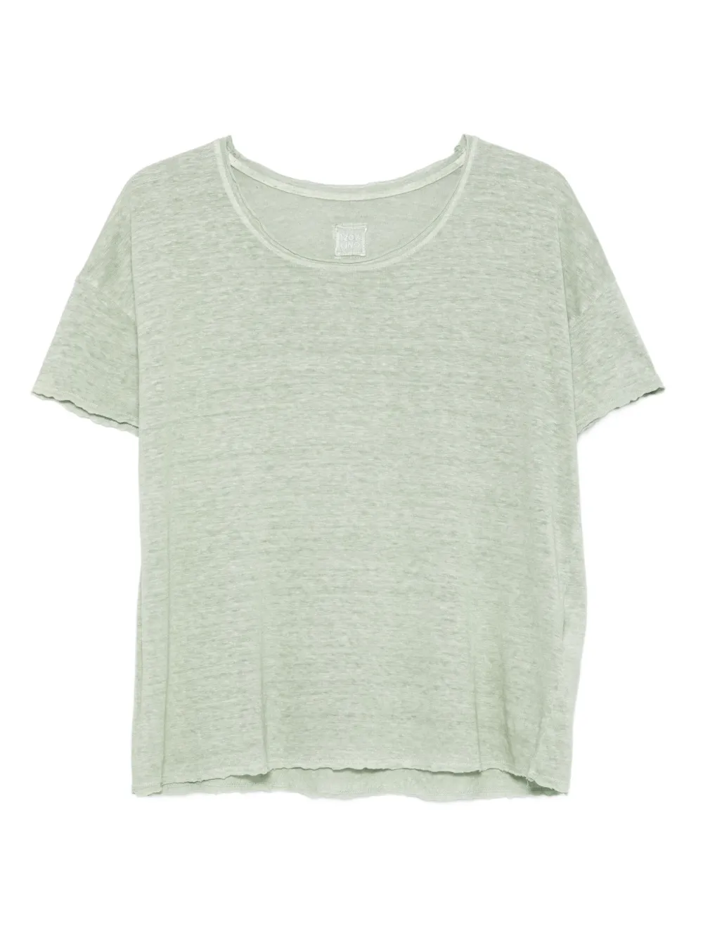 120% Lino raw-edge linen T-shirt | Green | Image 1