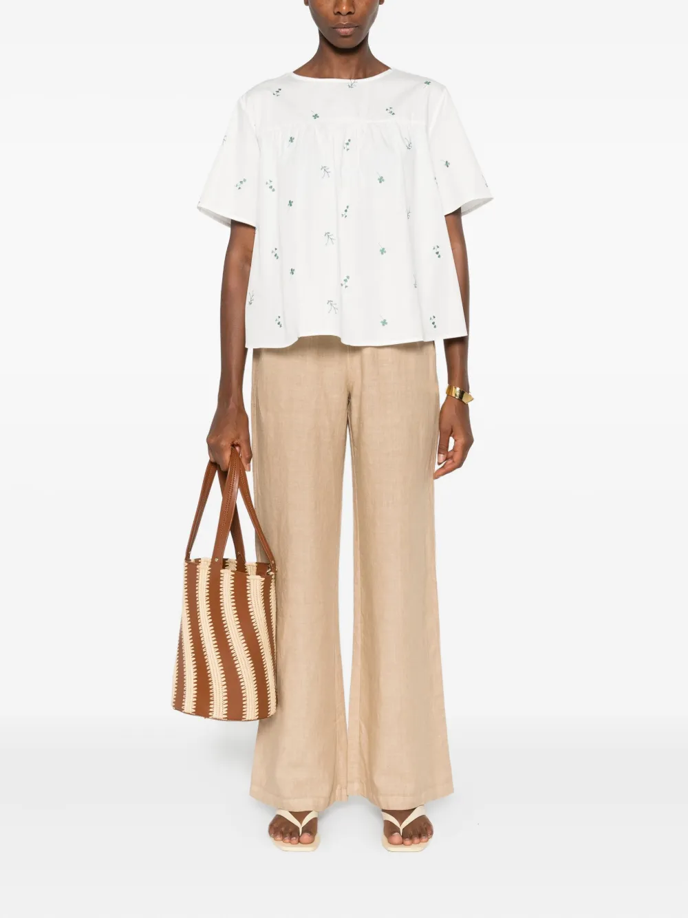 Weekend Max Mara Top met bloemenprint - Wit