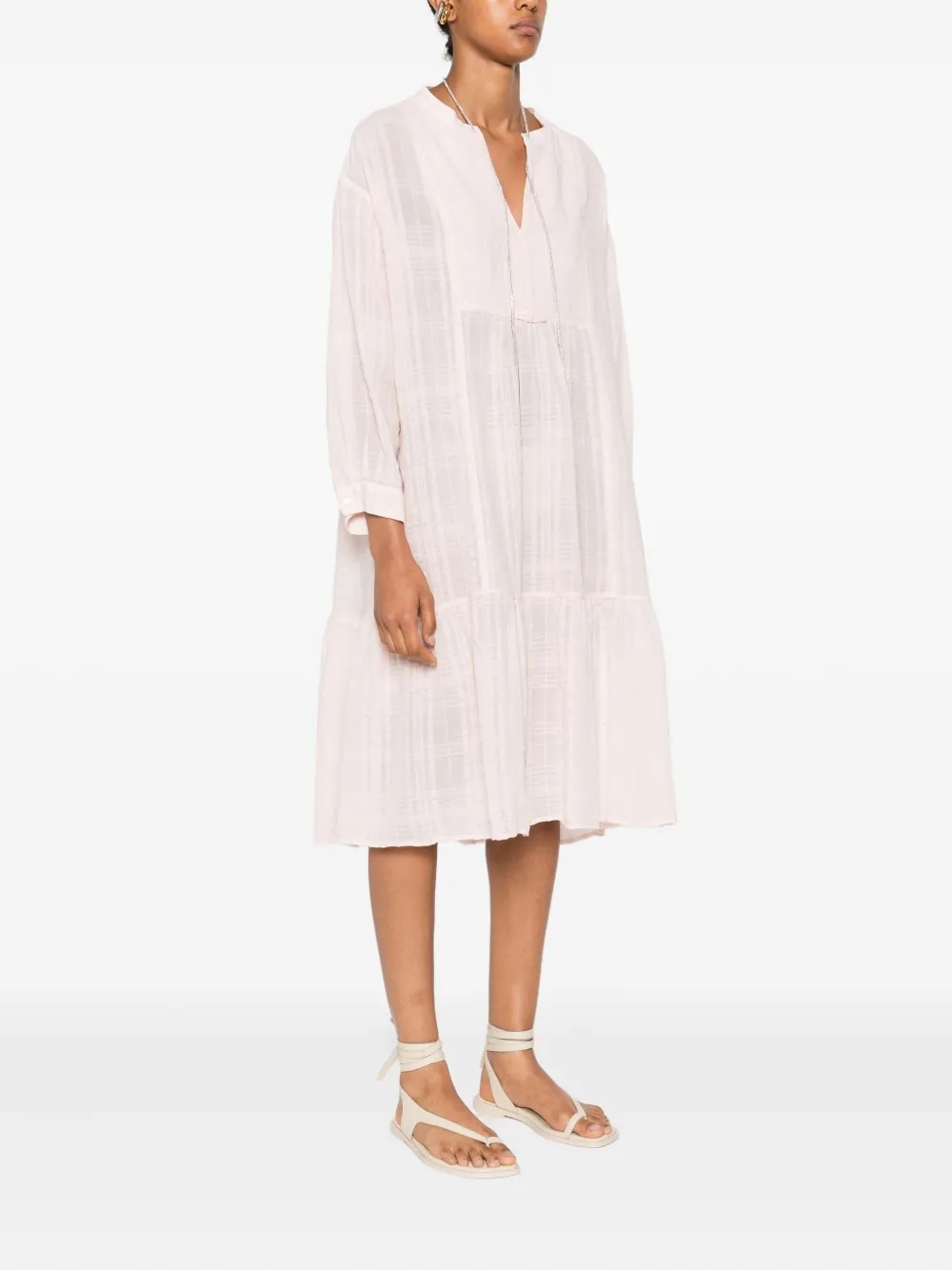 120% Lino Linen-blend Dress In Pink