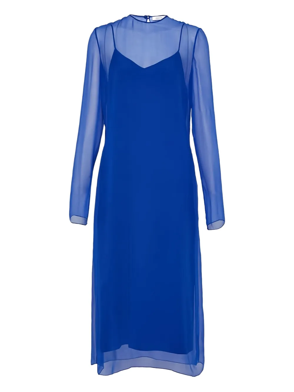 Ferragamo long-sleeve midi dress - Blu