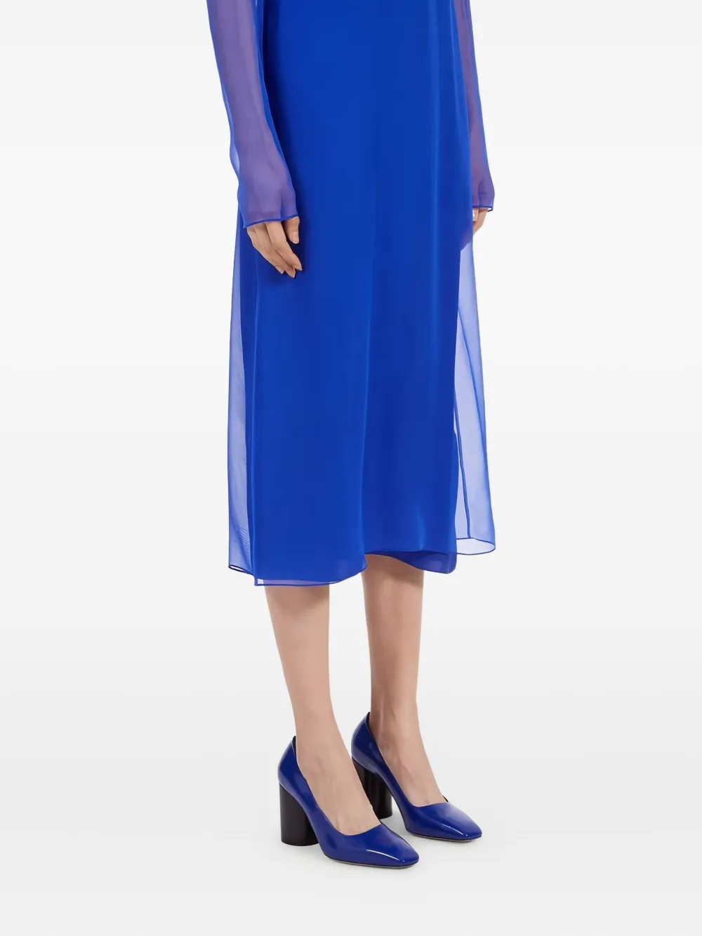 Ferragamo Midi-jurk met lange mouwen Blauw