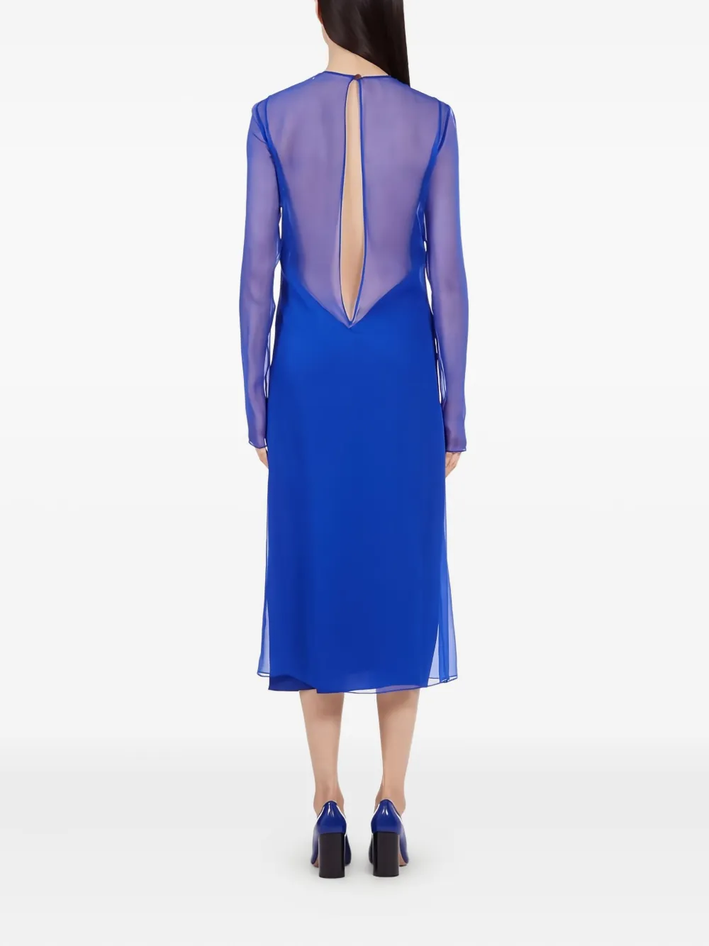 Ferragamo Midi-jurk met lange mouwen Blauw