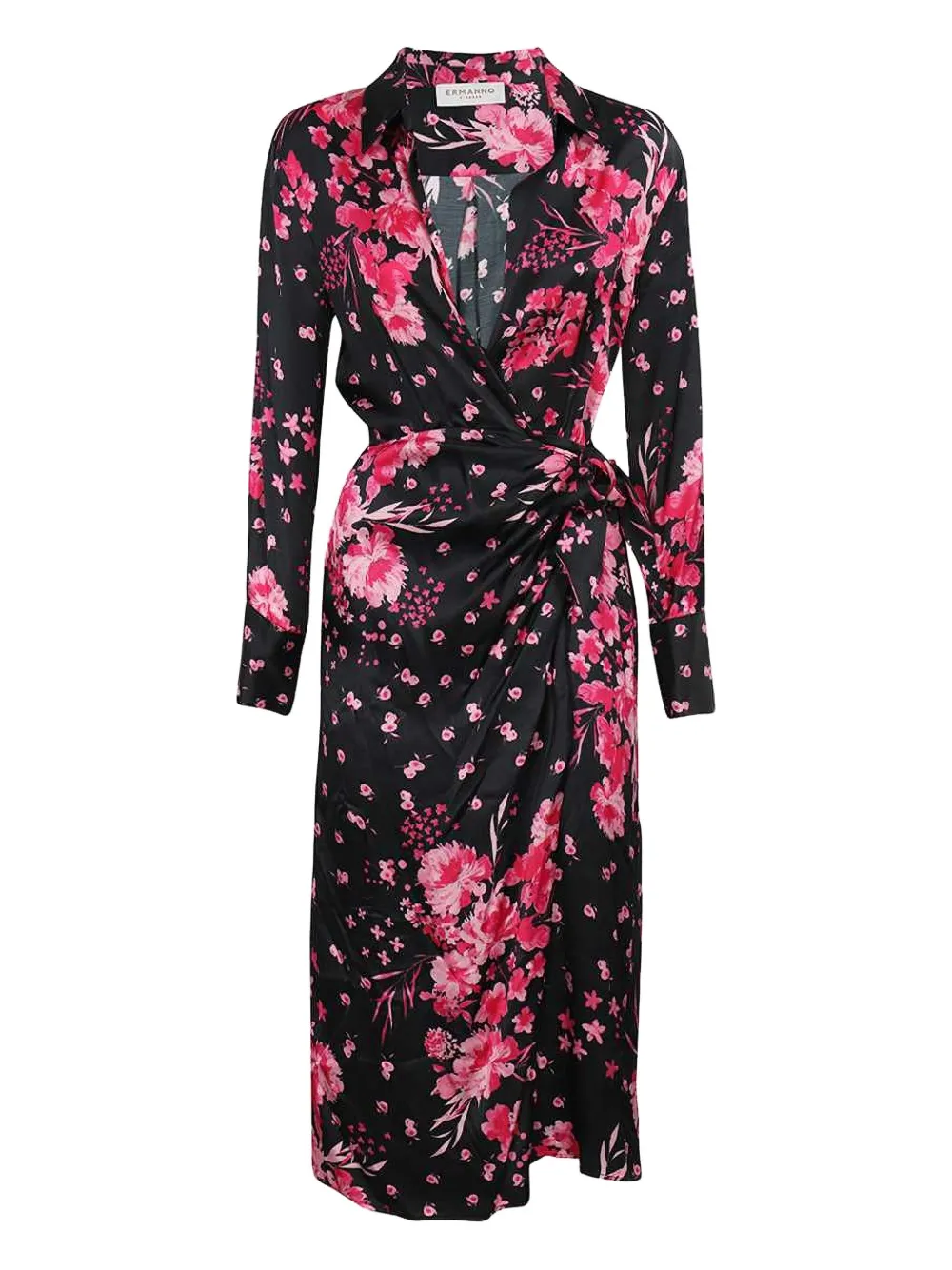 floral-print wrap-detail midi dress