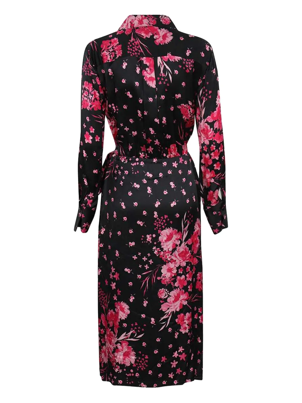 Ermanno Scervino floral-print wrap-detail midi dress - Zwart