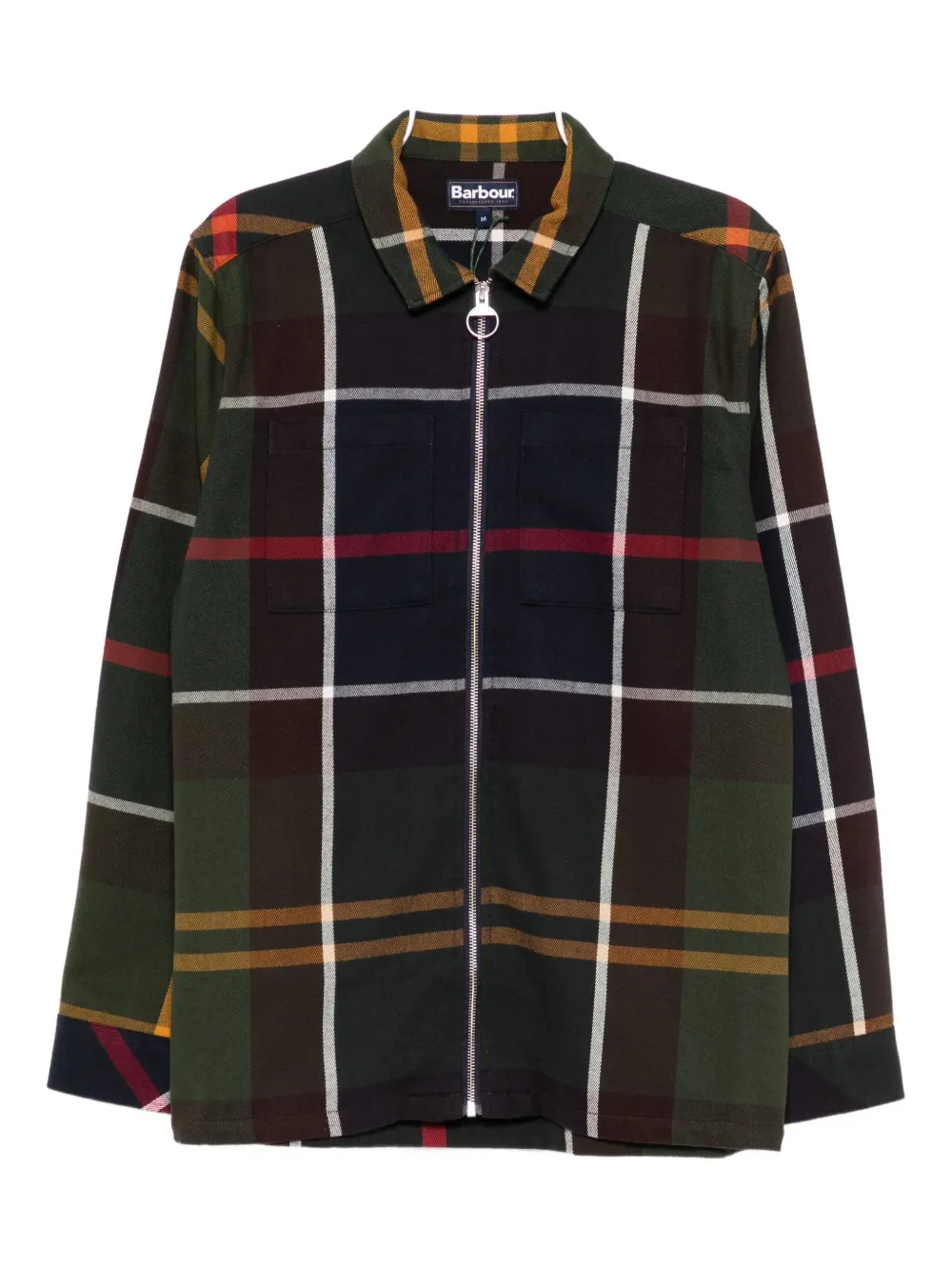 Barbour Plaid Cotton Shirt Jacket In Green