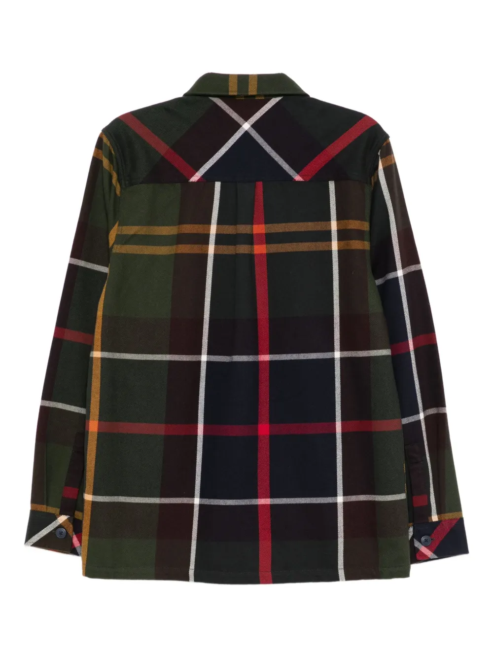 Barbour Plaid Cotton Shirt Jacket In Green