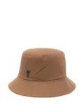AMI Paris heart-logo bucket hat - Brown