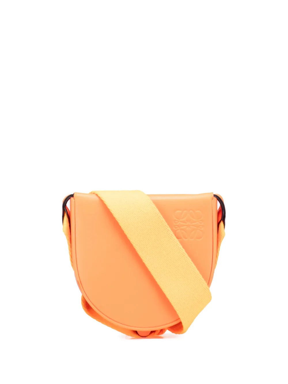 Pre-owned Loewe 2020 Small Soft Calfskin Heel Pouch Crossbody Bag In Orange