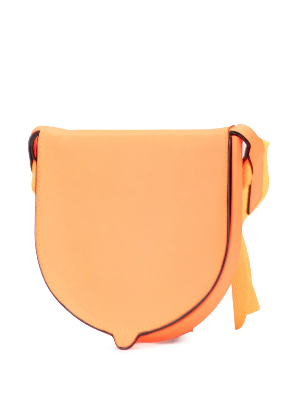 Pre-owned Loewe 2020 Small Soft Calfskin Heel Pouch Crossbody Bag In Orange
