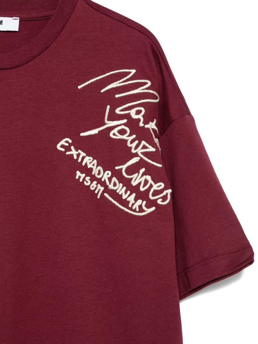 MSGM Kids embroidered T-shirt Rood