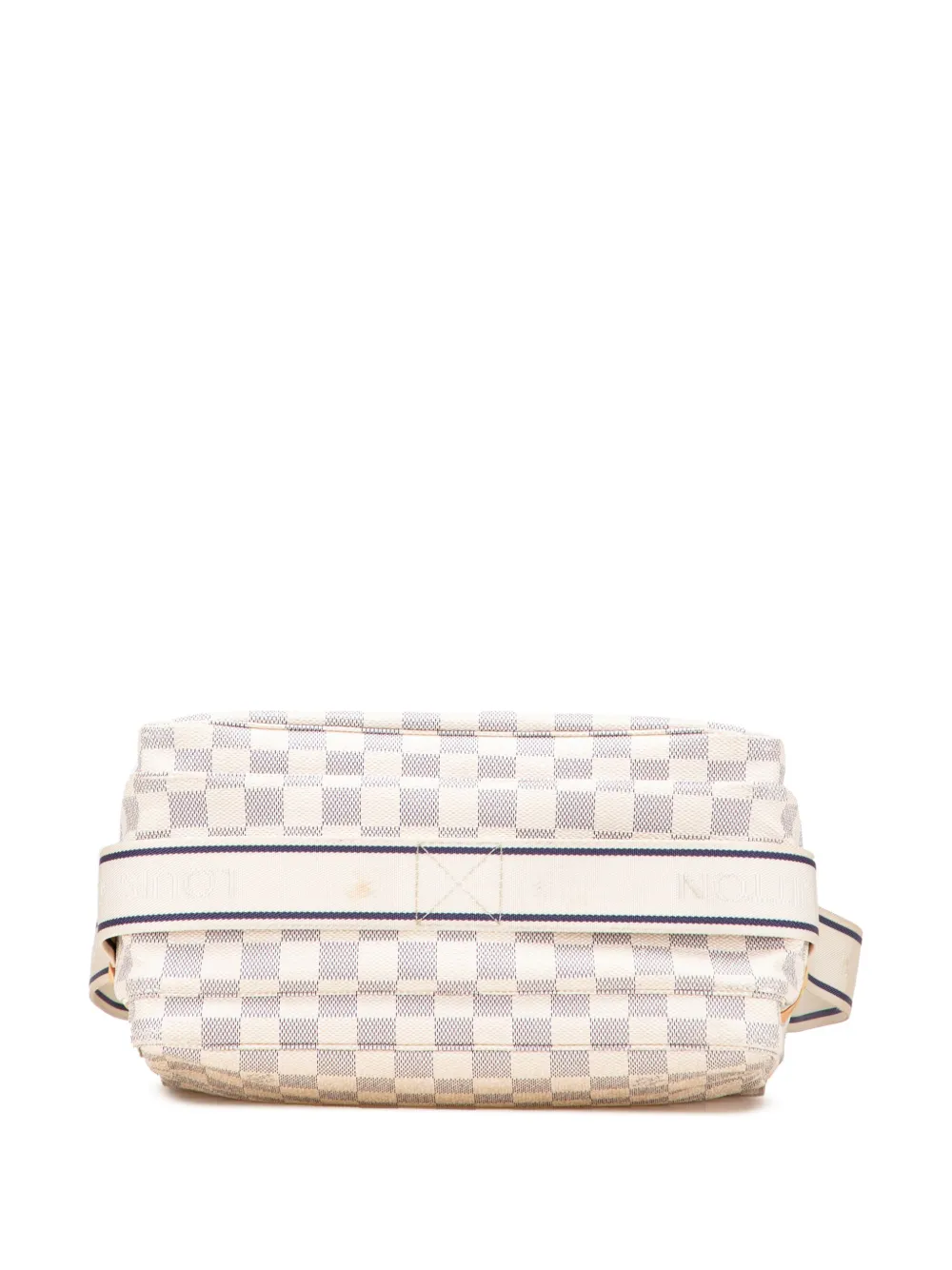 Pre-owned Louis Vuitton 2007 Damier Azur Naviglio Crossbody Bag In White