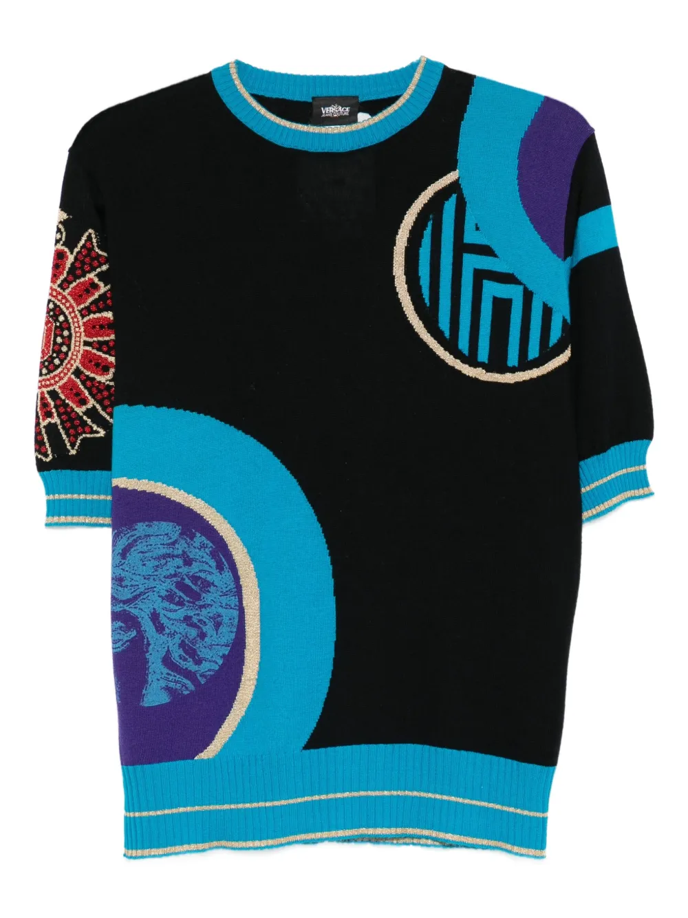 Versace Pre-Owned camiseta con motivo floral geométrico 2000 | negro | Image 1
