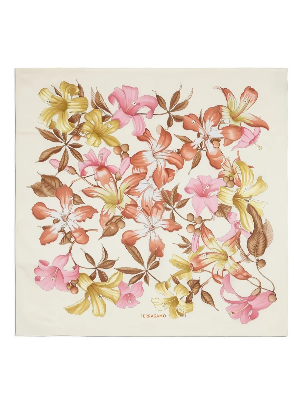 Ferragamo Floral-print Silk Scarf In Multi