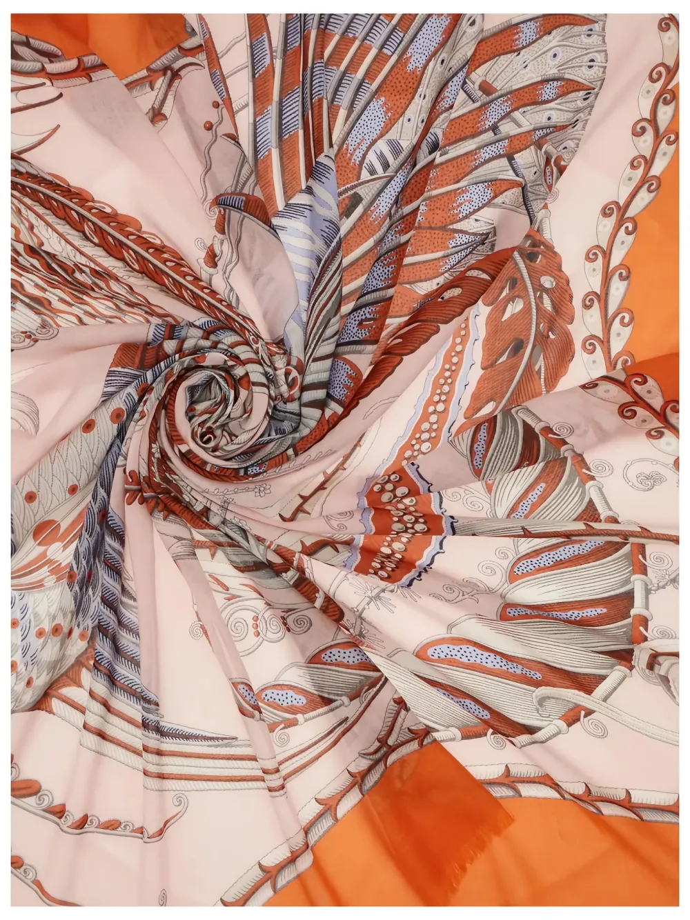 Ferragamo SUMMER2 fish-printed silk scarf - Beige