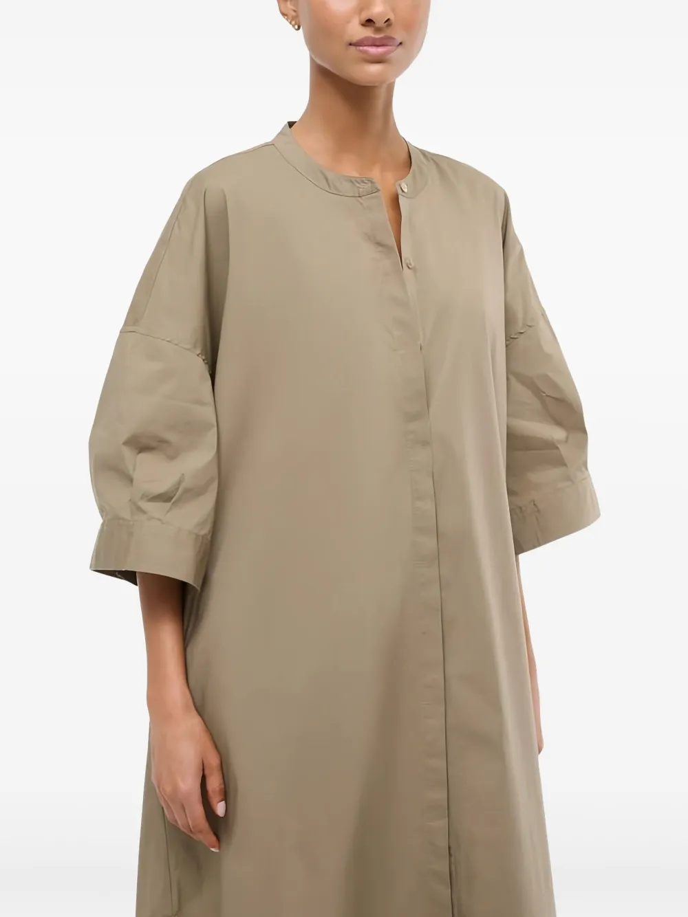 STAUD Maxi-jurk met ronde hals Beige