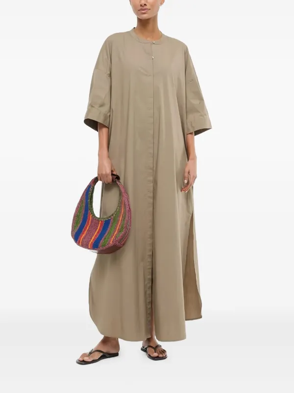 Staud Round-Neck Maxi Dress - Neutrals