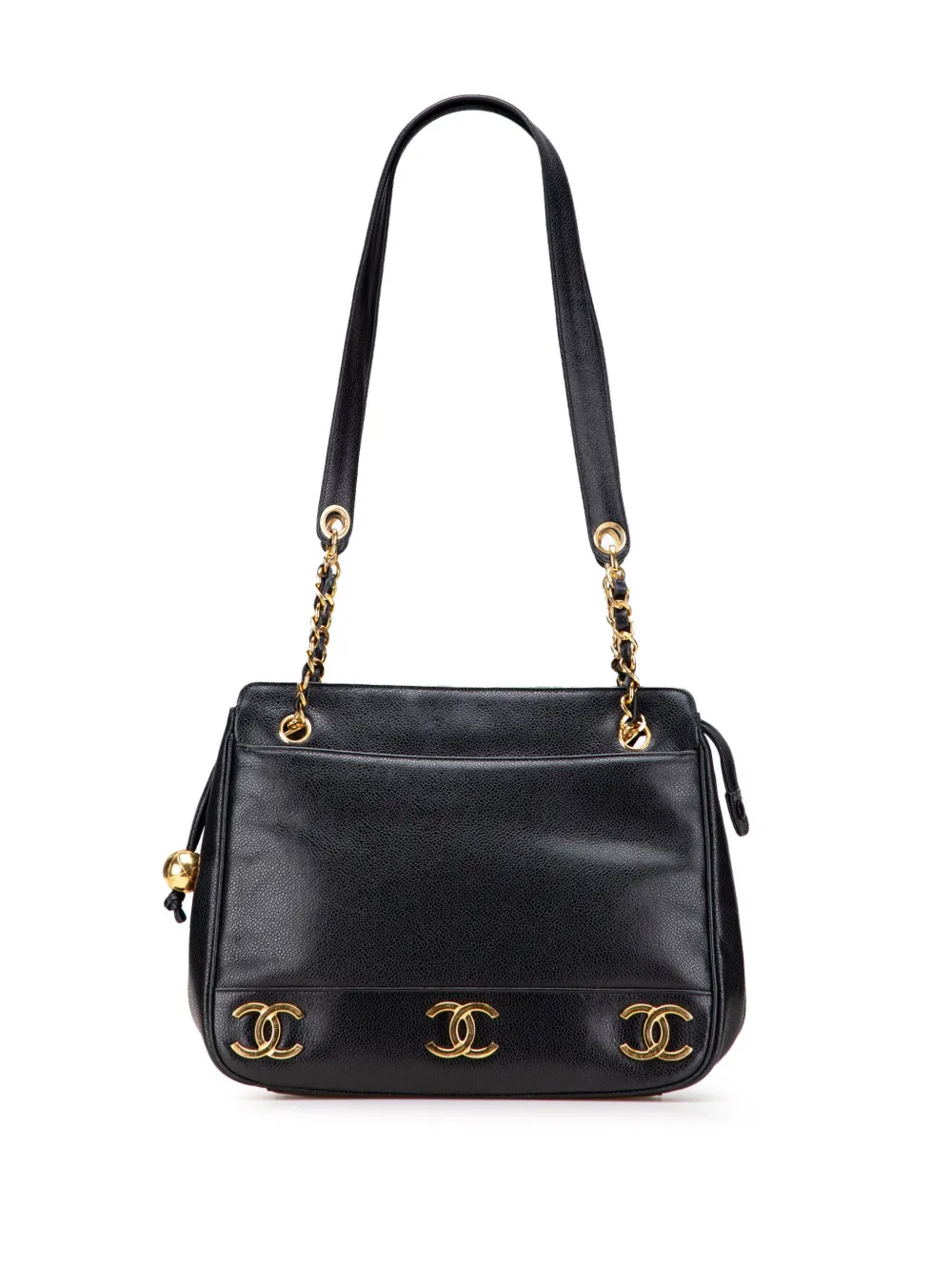 CHANEL Pre-Owned 1994-1996 Triple CC Caviar shoulder bag - ブラック CHANEL Pre-Owned 1994-1996 Triple CC Caviar shoulder bag - ブラック