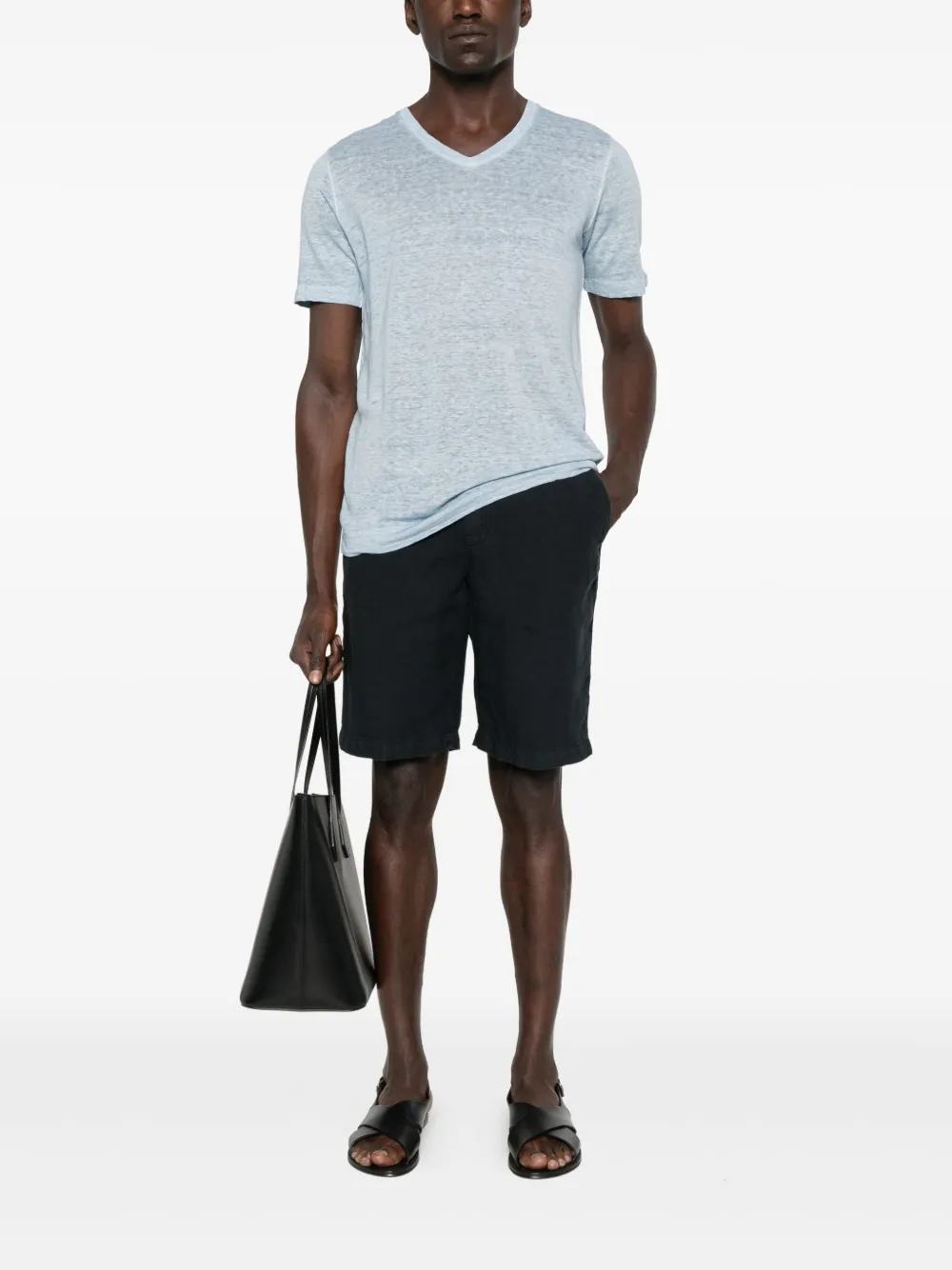 120% Lino flat-front linen shorts | Tailored Shorts | Image 2