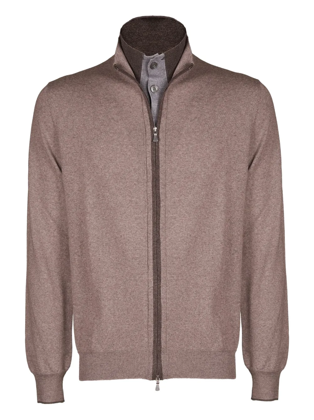 Fileria Zip-up Cardigan In Brown