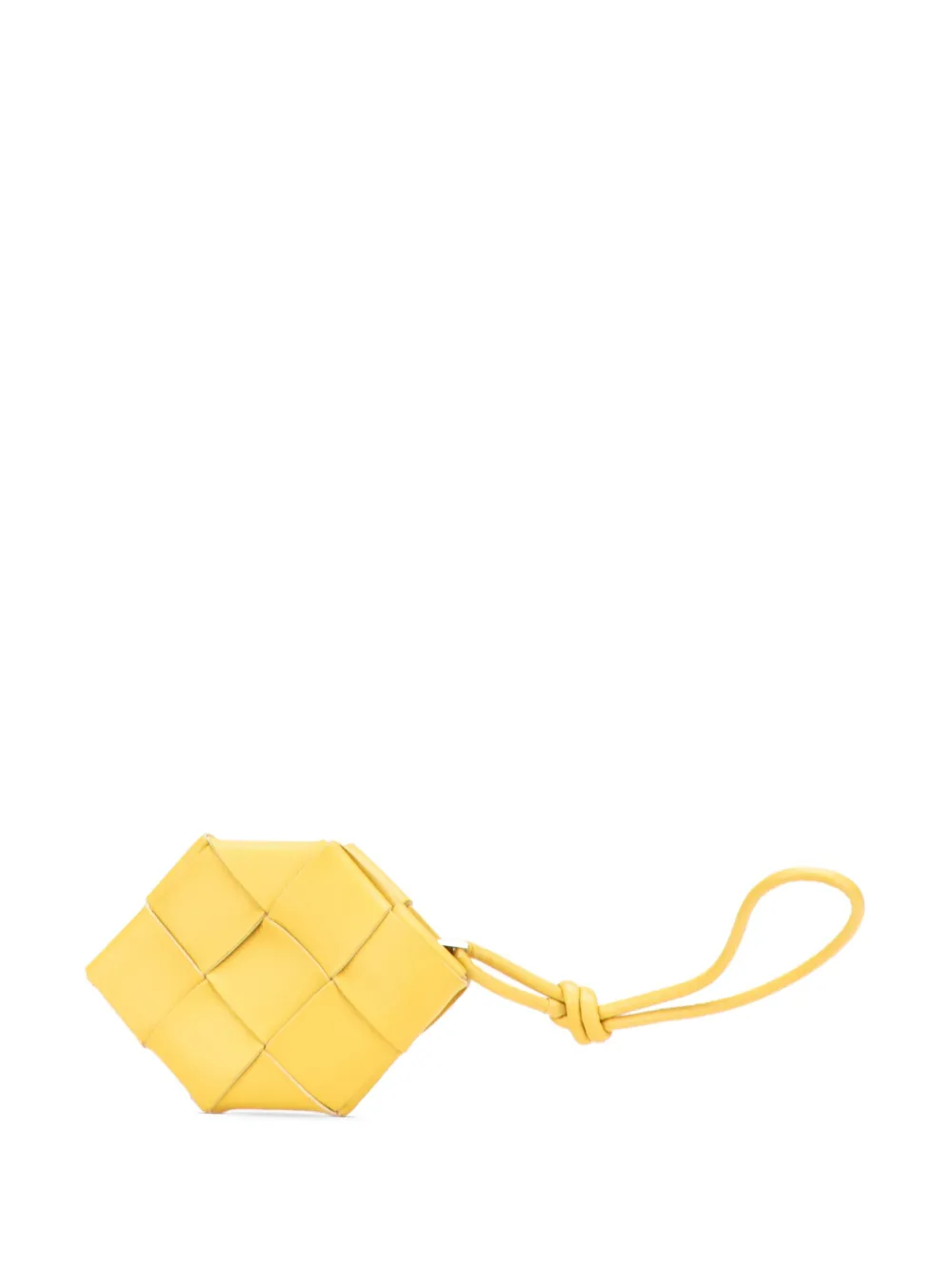 Pre-owned Bottega Veneta 2012-2025 Nappa Maxi Intrecciato Coin Pouch In Yellow