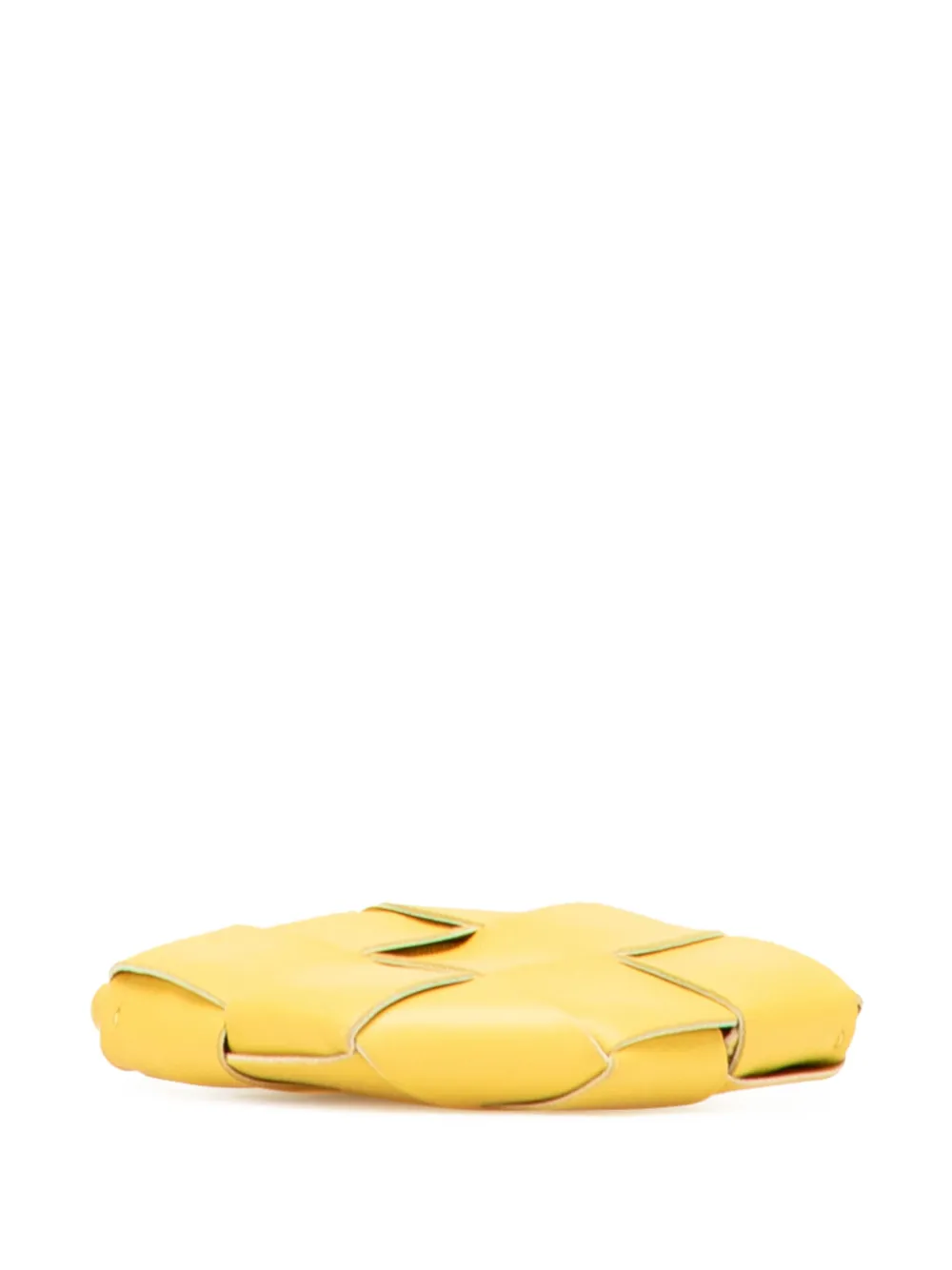 Pre-owned Bottega Veneta 2012-2025 Nappa Maxi Intrecciato Coin Pouch In Yellow