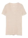 120% Lino V-neck linen T-shirt - Neutrals