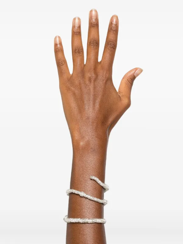 Magda Butrym crystal-embellished Coil Necklace | Silver