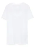 120% Lino V-neck linen T-shirt - White